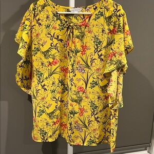 Floral Flutter Sleeve Blouse